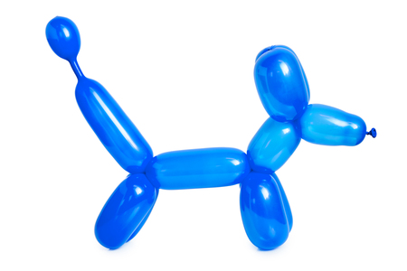 Simple blue balloon animal dog on whiteの写真素材