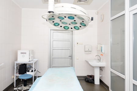 Equipment and medical devices in modern operating room. Surgical room modern equipment in the hospitalの写真素材