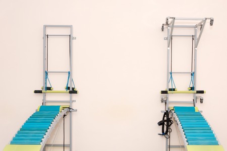 Medical spine trainer equipment. Spinal cord injury rehabilitation equipment in modern clinicの写真素材