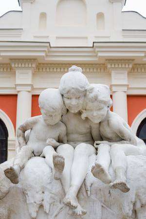 Fountain Kids and a Frog or Jeunesses by French artist Max Blonde exhibited at Paris Salon in 1904. Odessa, Ukraine.の写真素材