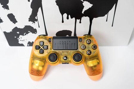 KIEV, UKRAINE - November 07, 2019: Death Stranding Limited Edition PS4 Pro. Sony PlayStation 4 game...
