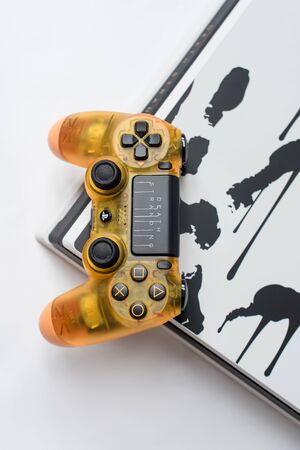 KIEV, UKRAINE - November 07, 2019: Death Stranding Limited Edition PS4 Pro. Sony PlayStation 4 game...