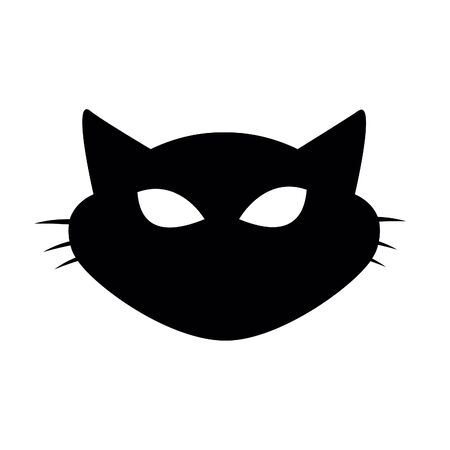 Head mask black cat on a white background. Cat head shape vector illustration.の写真素材