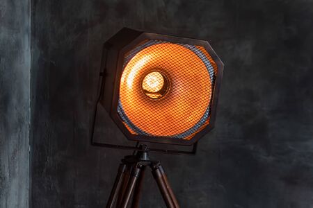 Vintage light source lamp, loft light. Background photo with copy space for textの写真素材