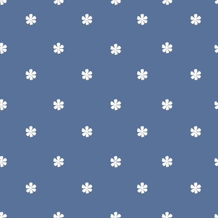 Navy ground with small white flowers print pattern background.のイラスト素材