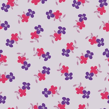 Lively vector seamless flower pattern background.のイラスト素材