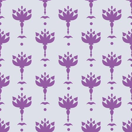 Purple flower motifs pattern background.のイラスト素材
