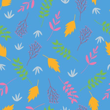 Colourful leaf and foliage vector seamless pattern design.のイラスト素材