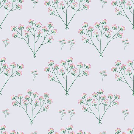 Pretty hand drawn delicate flower pattern.のイラスト素材