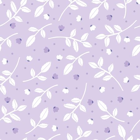 Floating flowerheads and leaves seamless pattern background.のイラスト素材