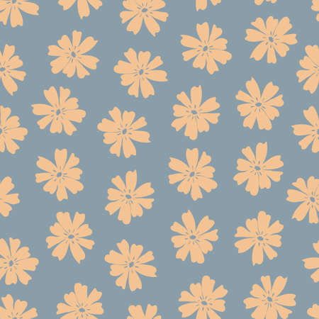 Open flower vector seamless pattern background.のイラスト素材