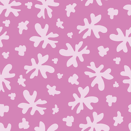 Seamless pattern with silhouettes of flowers on a purple backgroundのイラスト素材