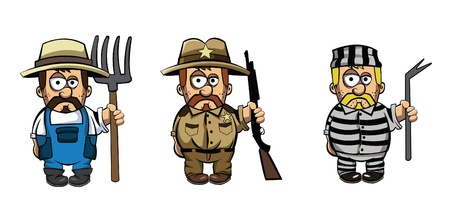 Set of three menのイラスト素材