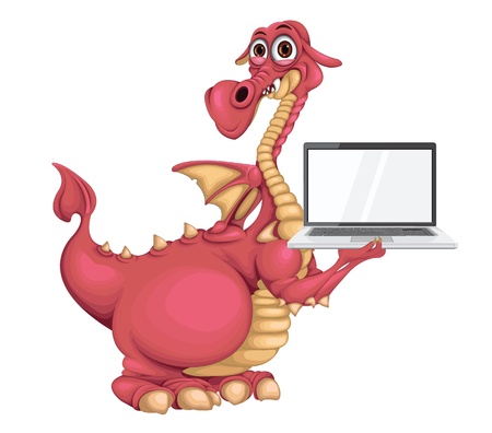 Dragon with notebook vectorのイラスト素材