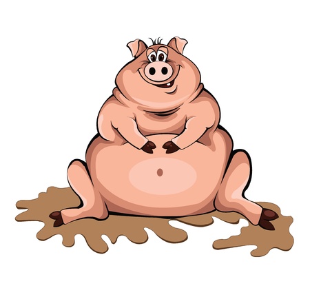 Happy Pig のイラスト素材