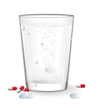 Glass Of Water And Pillsのイラスト素材