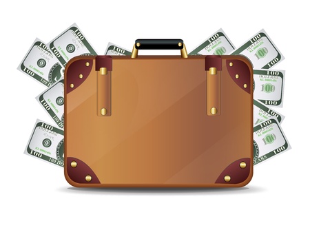Suitcase full of moneyのイラスト素材