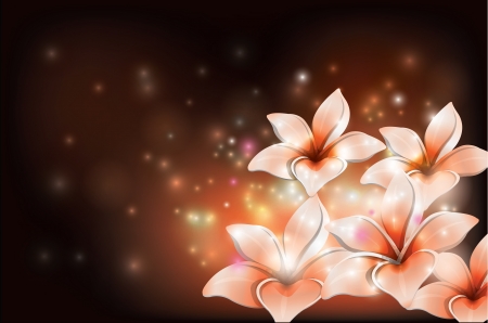 Dark Background Lilyのイラスト素材