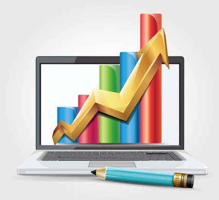 Notebook graph pencil のイラスト素材