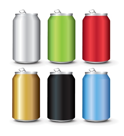 Set Color Aluminum Cans Template のイラスト素材