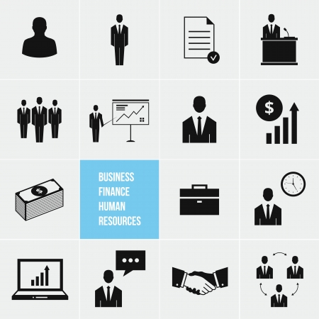 Business Management and Human Resources Vector Icons Setのイラスト素材