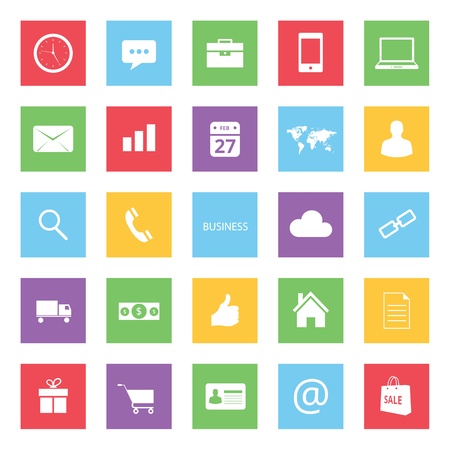 Set of Colorful Business Finance and Ecommerce Icons のイラスト素材