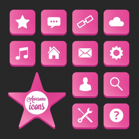 Trendy Vector Icons for Web and Mobileのイラスト素材