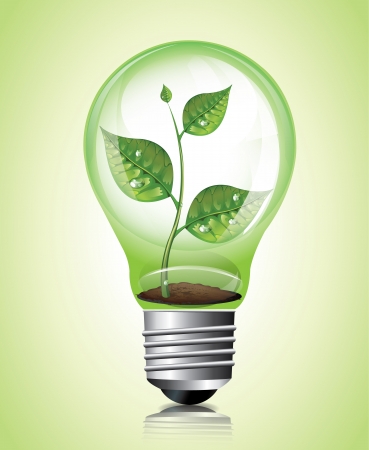 Plant in Light Bulb のイラスト素材