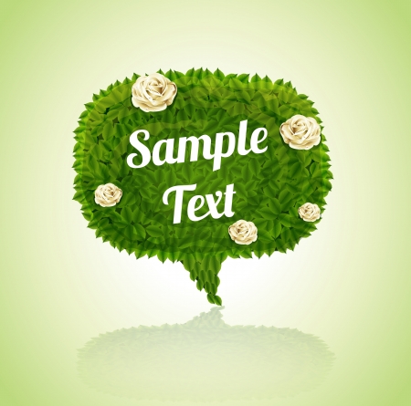 Speech Bubbles Foliage With Flowersのイラスト素材