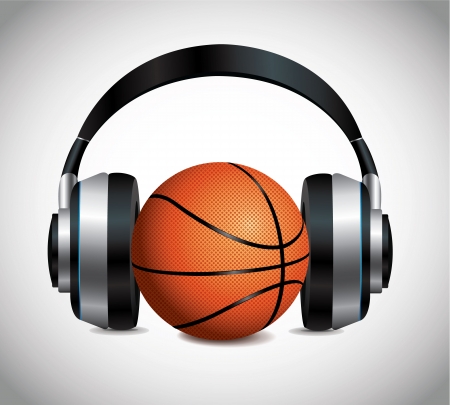 Basketball And Headphones のイラスト素材