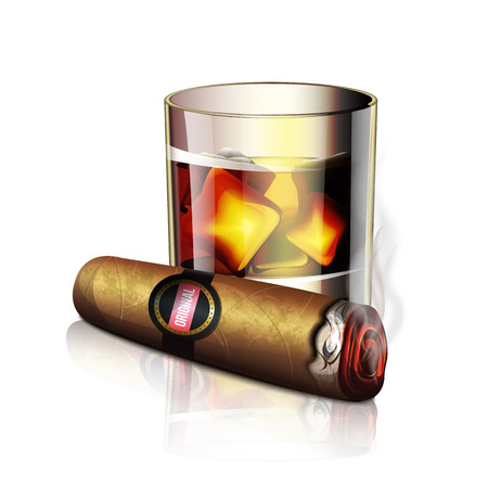 Cigar And Whiskey Icon のイラスト素材