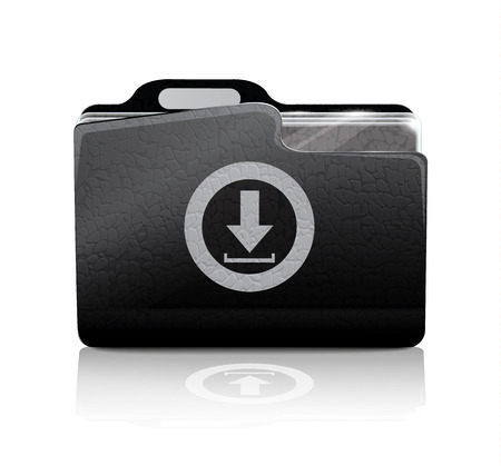 Black Leather Download Folder Icon のイラスト素材