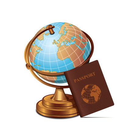 Globe Passport Travel Iconのイラスト素材