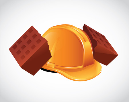 Hard Hat Broken Bricks Iconのイラスト素材
