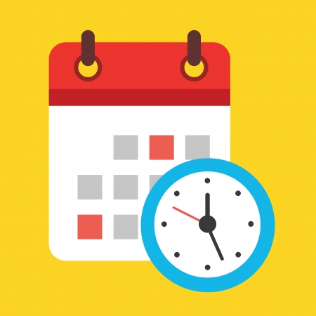 Calendar and Clock Iconのイラスト素材
