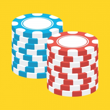 Two Stacks of Casino Chips Iconのイラスト素材