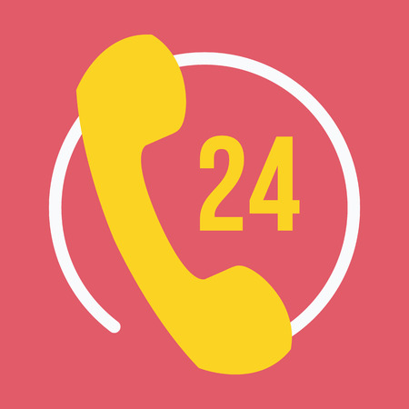 Vector 24 Hours Customer Service Iconのイラスト素材