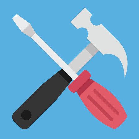 Hammer and Screwdriver Iconのイラスト素材