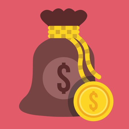  Money Bag and Euro Gold Coin Iconのイラスト素材