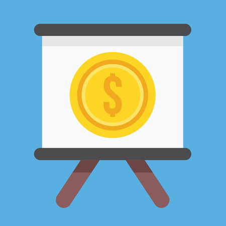 Vector Presentation Board and Dollar Sign Iconのイラスト素材