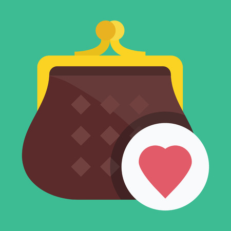 Purse and Heart Shape Iconのイラスト素材