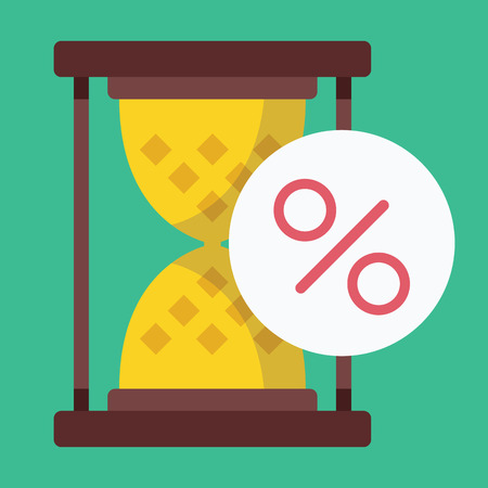 Sand Hourglass and Percent Sign Iconのイラスト素材