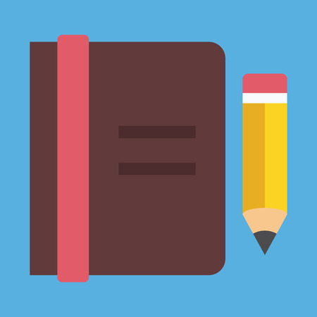 Vector Notebook and Pencil Iconのイラスト素材