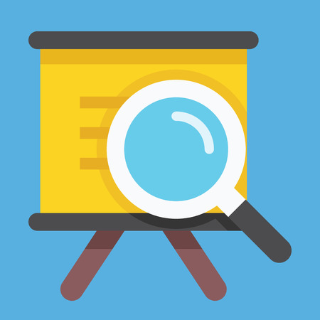Vector Presentation Board and Magnifying Glass Iconのイラスト素材
