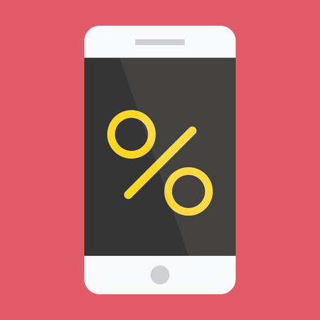 Vector Smartphone and Percent Sign Iconのイラスト素材
