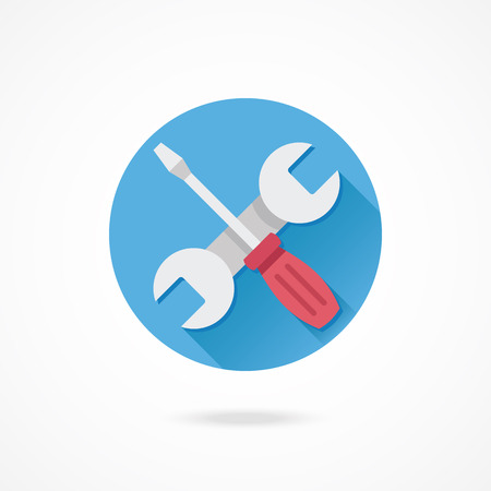Vector Wrench and Screwdriver Iconのイラスト素材