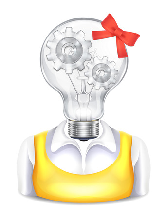 User Woman Lightbulb Iconのイラスト素材