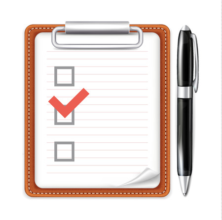 Vector Form with Pen and Checklist Iconのイラスト素材