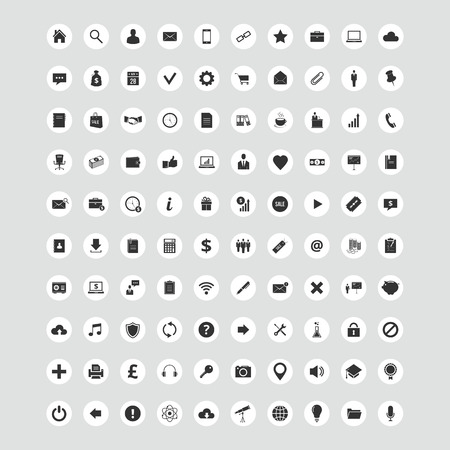 100 Universal Vector Icons for Web and Mobileのイラスト素材