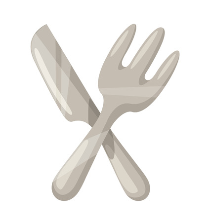 Vector Knife and Fork Flat Iconのイラスト素材
